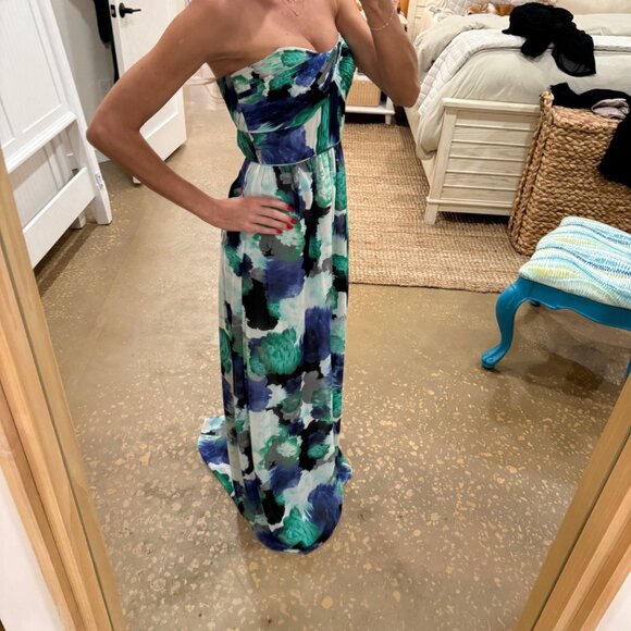 Shoshanna Strapless Multi-Colored Floral Maxi Dress - Picture 3 of 9